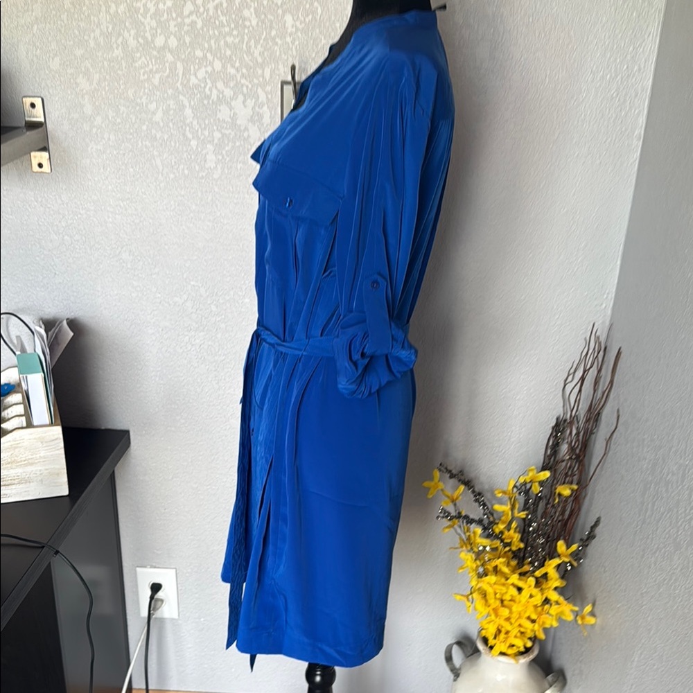 Express Vibrant Blue cuffed sleeve Dress - Picture 5 of 9